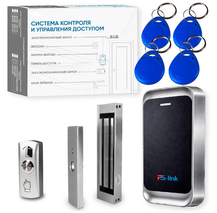Комплект СКУД KIT-MT1301MF-WP-180 до 10000 пользователей, металл, тип Mifare, магнитный замок 180 кг