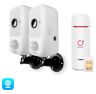 Комплект видеонаблюдения IP 2Мп KIT-WPS202-IP 2 камеры с аккумулятором, для помещения, микрофон, динамик, ночное видение