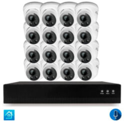 Комплект видеонаблюдения IP 2Мп  KIT-A216IPM-POE 16 камер с микрофоном для помещения, питание PoE, ночная съёмка